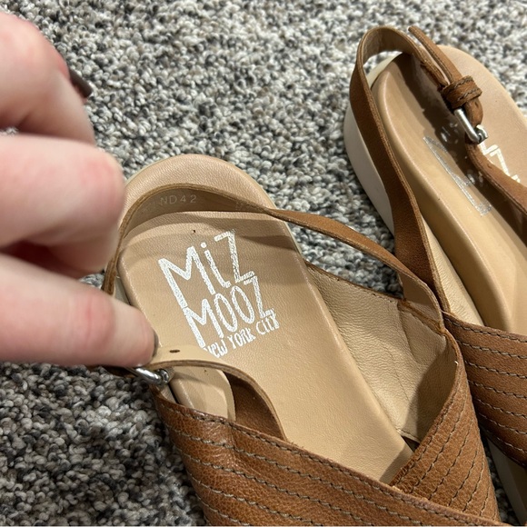 Miz Mooz Sandals Womens 42 Brown Leather Heel Strap Boho Summer Kind Shoes - Picture 3 of 6